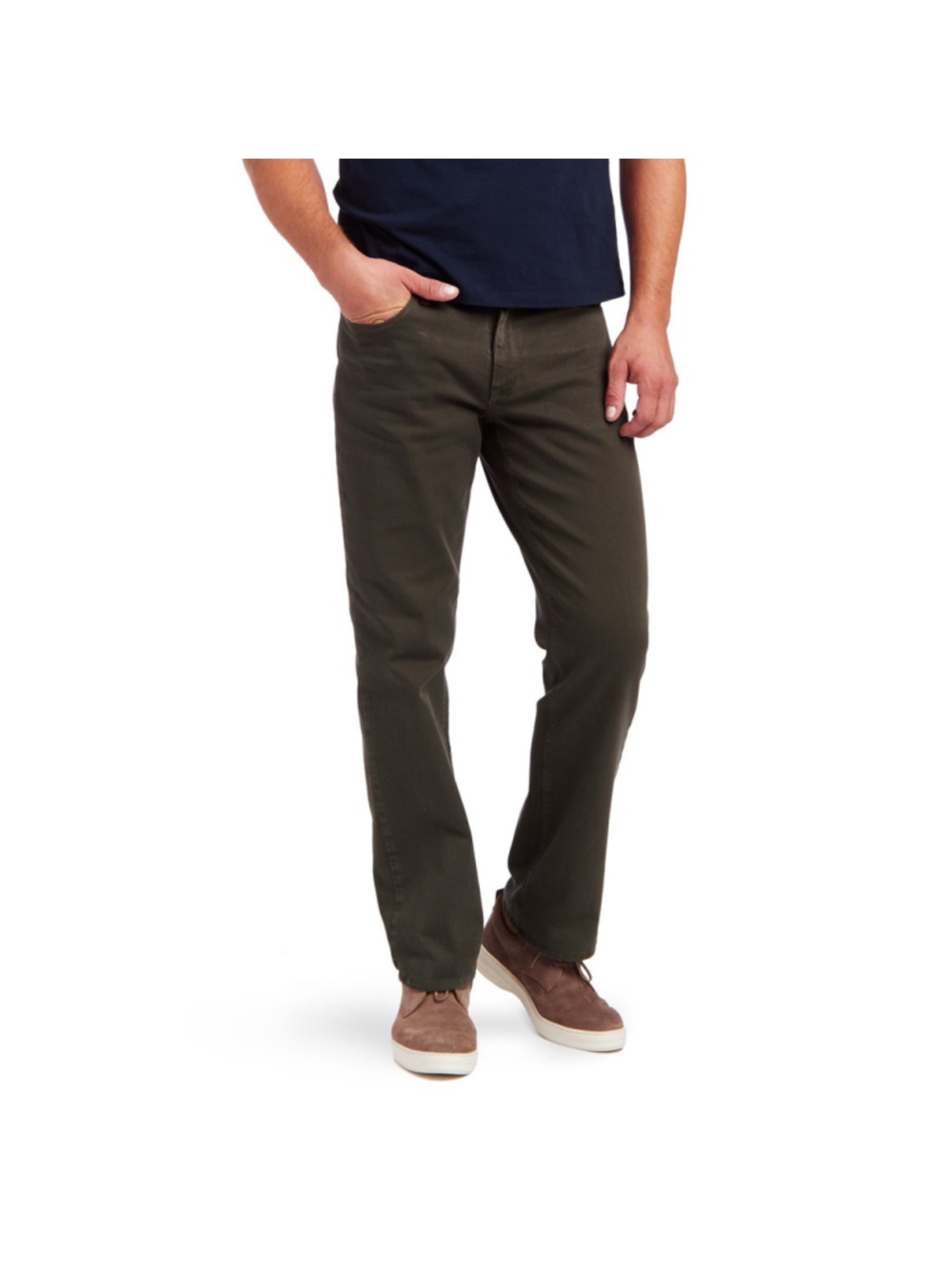 Mott & Bow Mercer Jeans Mens 36x30 Military Green Straight Stretch Denim
